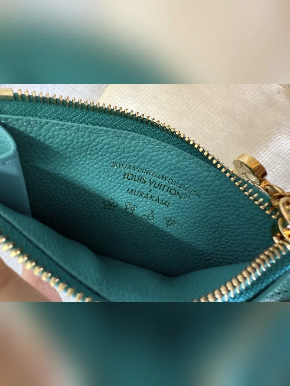 Louis Vuitton Multicolor Monogram White & Teal Card & Key Holder